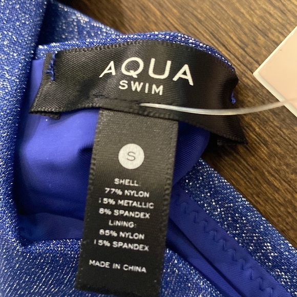 Aqua Swim metallic sparkly blue bikini swim bottom size S NWT - Picture 4 of 5